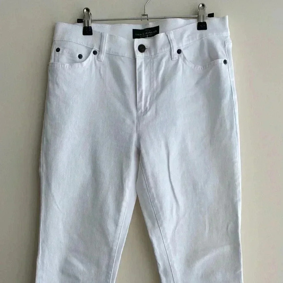 Lauren Jeans Co. by Ralph Lauren White Mid-Rise Straight Leg Jeans, Size 6